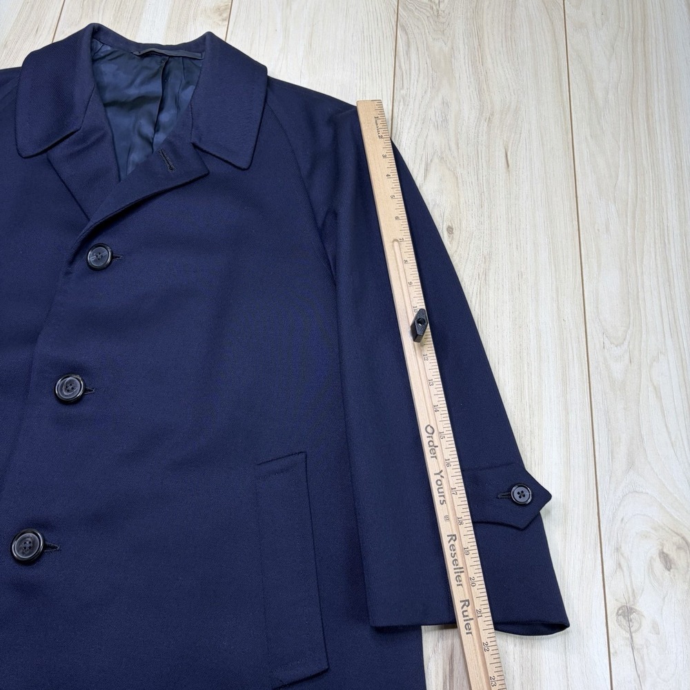 Oxxford Clothes Astor Outercoat Trebbiano Twill Wool Men's 38S Navy Blue - Picture 2 of 12